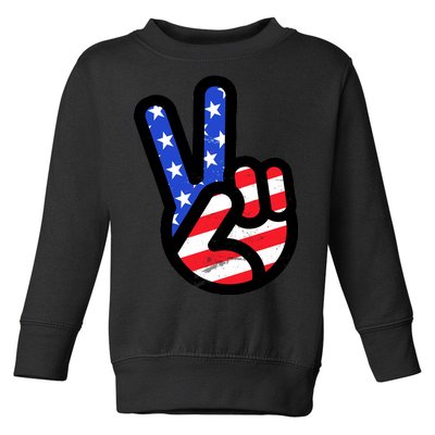 USA Peace Sign Toddler Sweatshirt