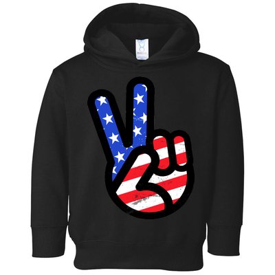 USA Peace Sign Toddler Hoodie