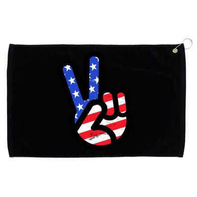 USA Peace Sign Grommeted Golf Towel