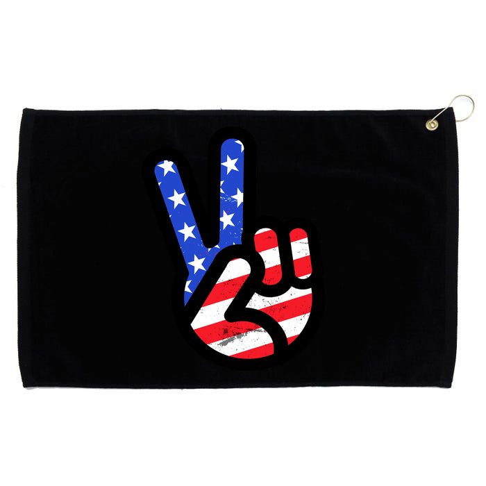 USA Peace Sign Grommeted Golf Towel