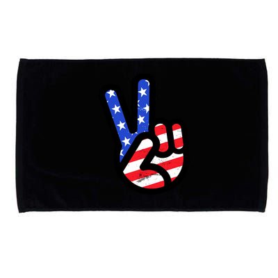 USA Peace Sign Microfiber Hand Towel