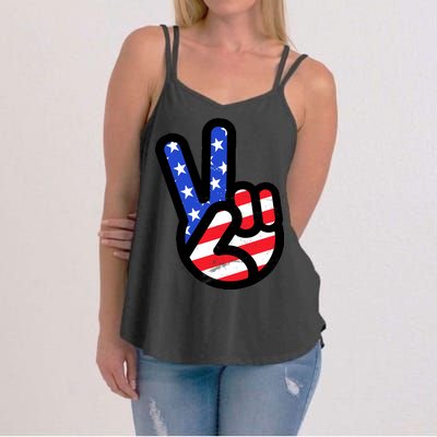 USA Peace Sign Women's Strappy Tank