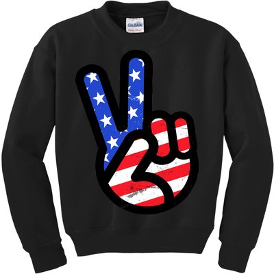 USA Peace Sign Kids Sweatshirt