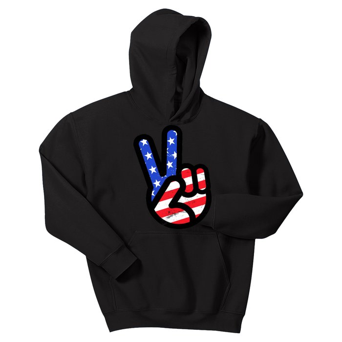 USA Peace Sign Kids Hoodie