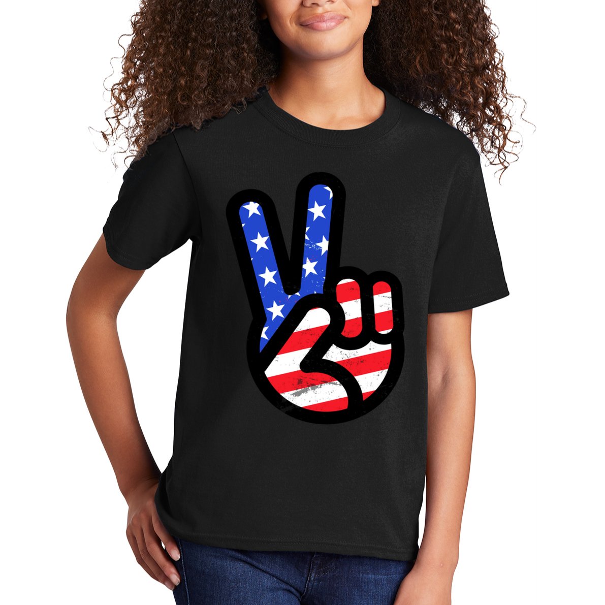 USA Peace Sign Kids T-Shirt