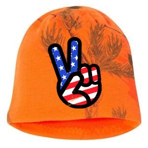 USA Peace Sign Kati - Camo Knit Beanie