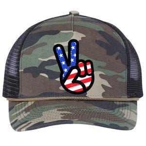 USA Peace Sign Retro Rope Trucker Hat Cap