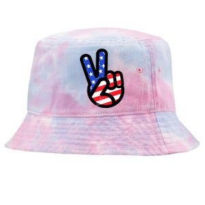 USA Peace Sign Tie-Dyed Bucket Hat