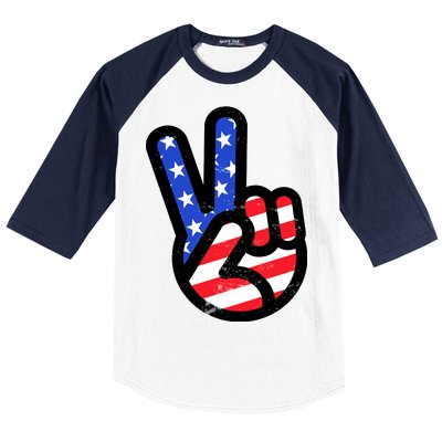 USA Peace Sign Baseball Sleeve Shirt