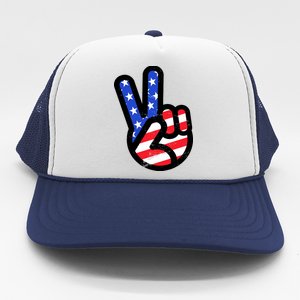 USA Peace Sign Trucker Hat