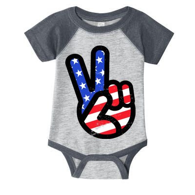 USA Peace Sign Infant Baby Jersey Bodysuit