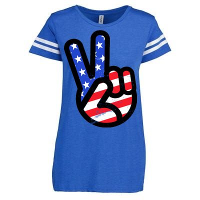 USA Peace Sign Enza Ladies Jersey Football T-Shirt