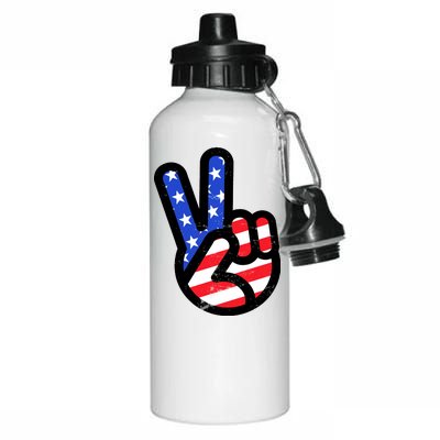 USA Peace Sign Aluminum Water Bottle