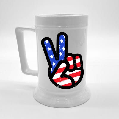 USA Peace Sign Beer Stein