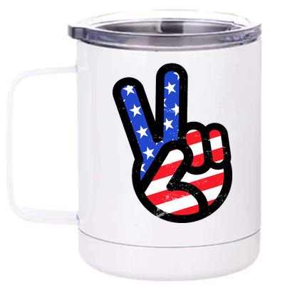 USA Peace Sign 12 oz Stainless Steel Tumbler Cup