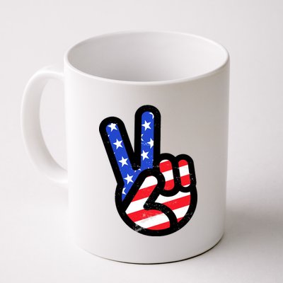 USA Peace Sign Coffee Mug