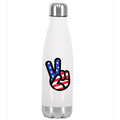 USA Peace Sign Stainless Steel Insulated Water Bottle