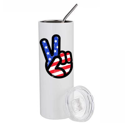 USA Peace Sign Stainless Steel Tumbler