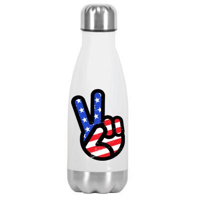 USA Peace Sign Stainless Steel Insulated Water Bottle