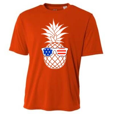 USA Pineapple With Sunglasses Cooling Performance Crew T-Shirt