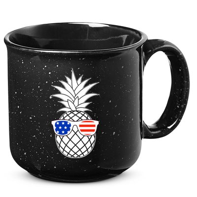 USA Pineapple With Sunglasses 15oz Campfire Ceramic Mug