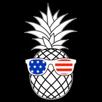 USA Pineapple With Sunglasses Drawstring Bag
