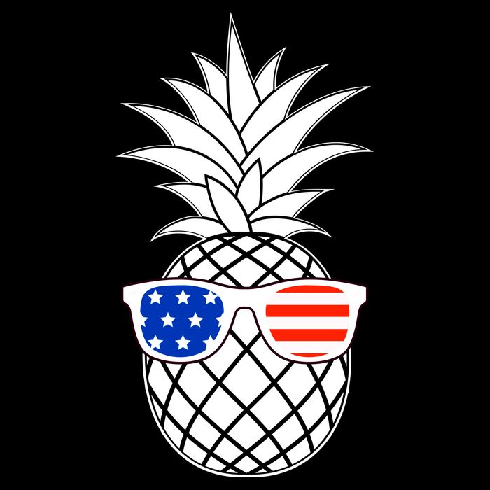 USA Pineapple With Sunglasses Drawstring Bag