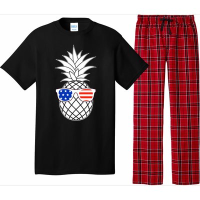 USA Pineapple With Sunglasses Pajama Set