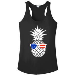 USA Pineapple With Sunglasses Ladies PosiCharge Competitor Racerback Tank