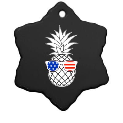 USA Pineapple With Sunglasses Ceramic Star Ornament