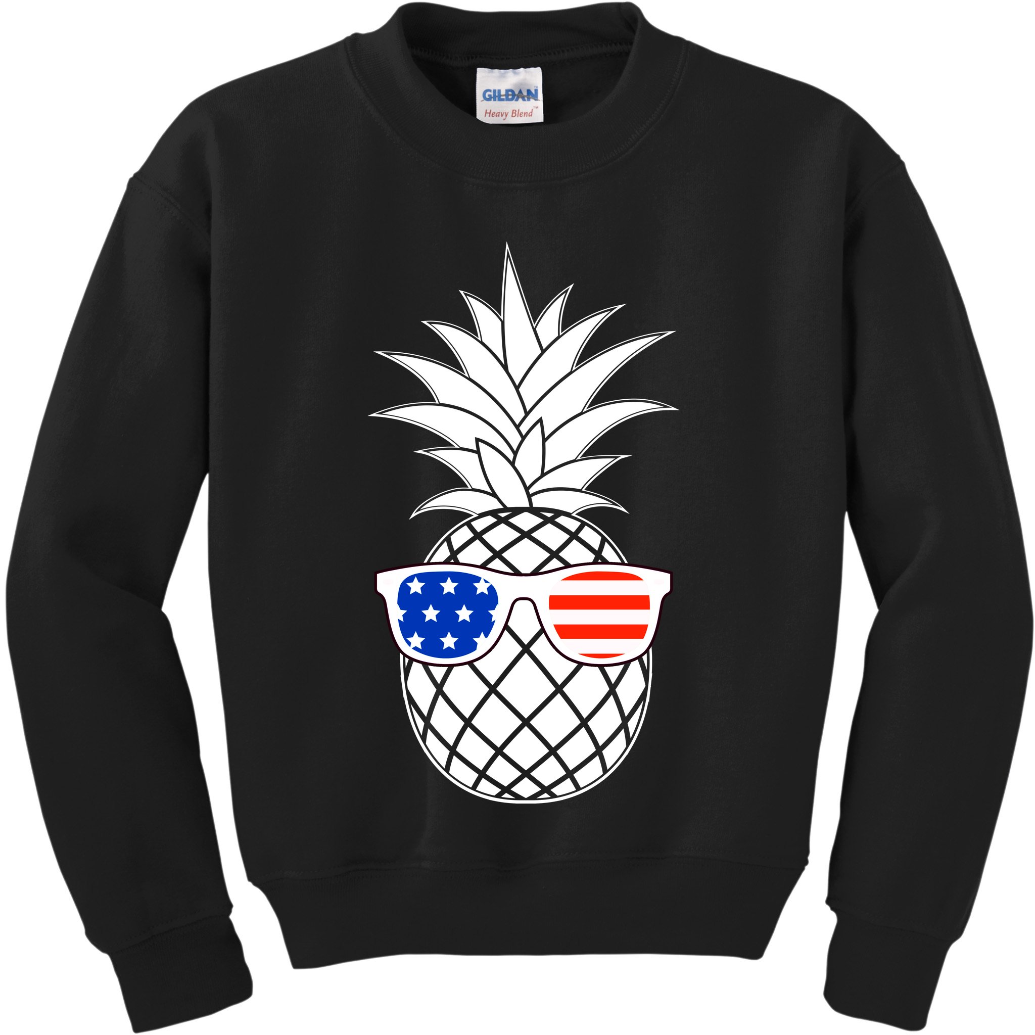 USA Pineapple With Sunglasses Kids Sweatshirt