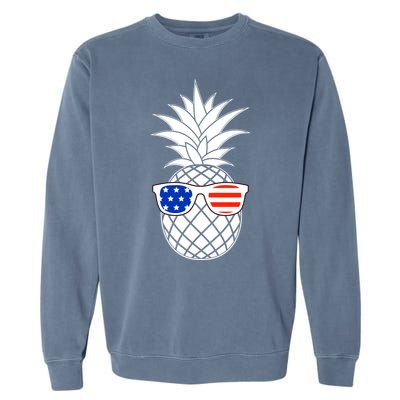 USA Pineapple With Sunglasses Garment-Dyed Sweatshirt