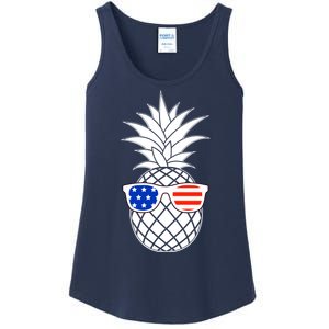 USA Pineapple With Sunglasses Ladies Essential Tank