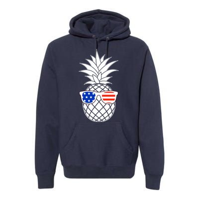 USA Pineapple With Sunglasses Premium Hoodie