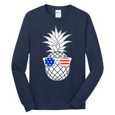 USA Pineapple With Sunglasses Tall Long Sleeve T-Shirt