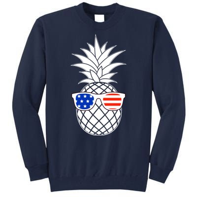 USA Pineapple With Sunglasses Tall Sweatshirt