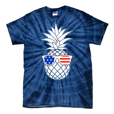 USA Pineapple With Sunglasses Tie-Dye T-Shirt