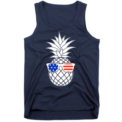 USA Pineapple With Sunglasses Tank Top