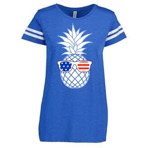 USA Pineapple With Sunglasses Enza Ladies Jersey Football T-Shirt