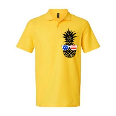 USA Pineapple With Sunglasses Softstyle Adult Sport Polo