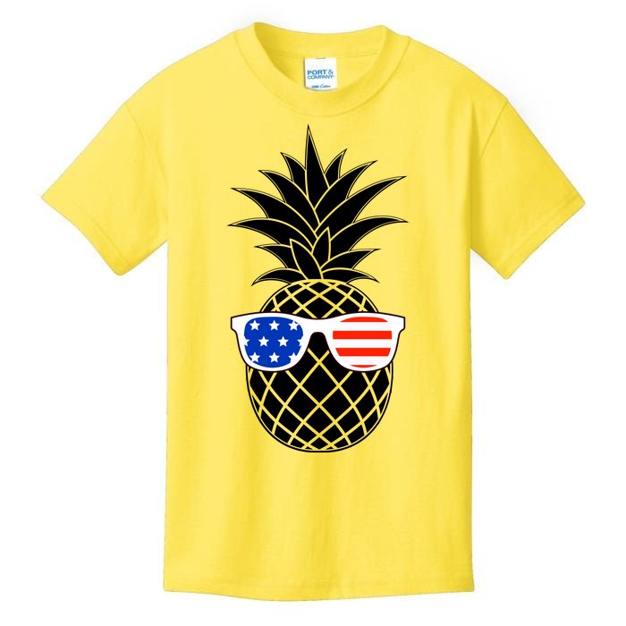 USA Pineapple With Sunglasses Kids T-Shirt