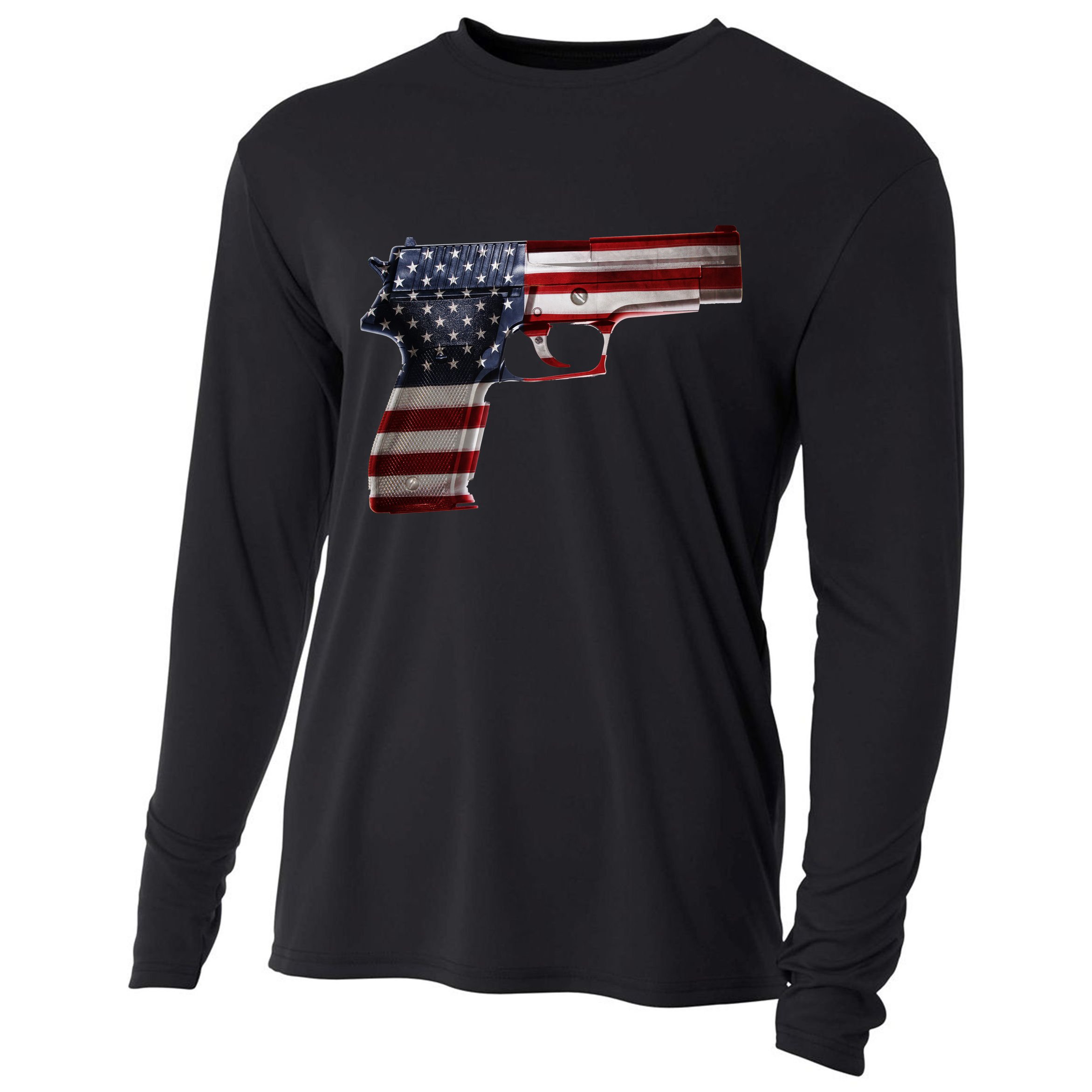 USA Pistol Gun Cooling Performance Long Sleeve Crew