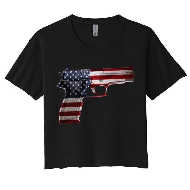 USA Pistol Gun Crop Top