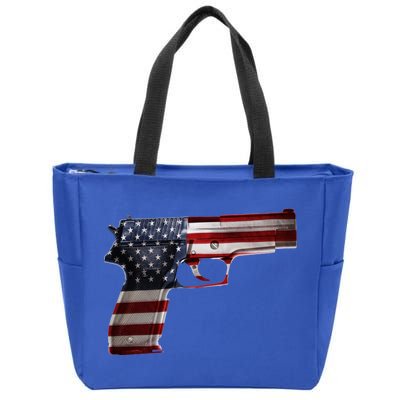 USA Pistol Gun Zip Tote Bag