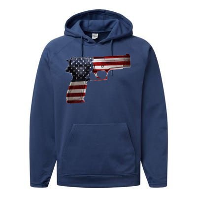 USA Pistol Gun Performance Fleece Hoodie