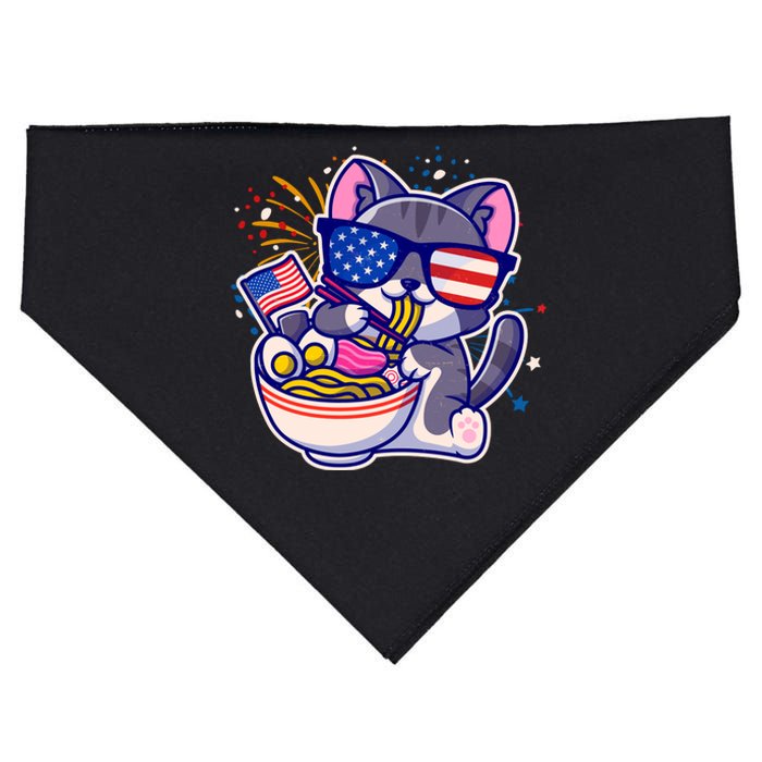 USA Ramen Bowl Kitty America USA-Made Doggie Bandana