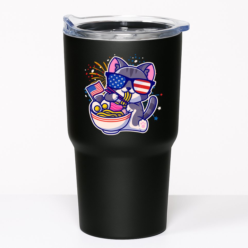 USA Ramen Bowl Kitty America Tumbler