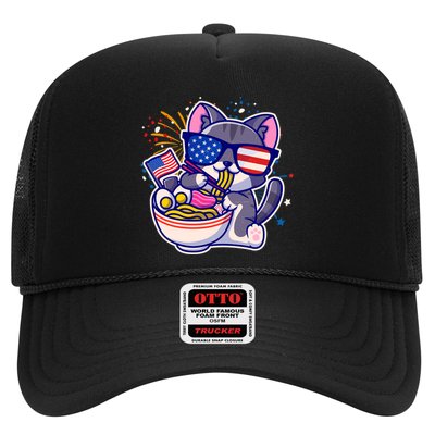 USA Ramen Bowl Kitty America Trucker Hat