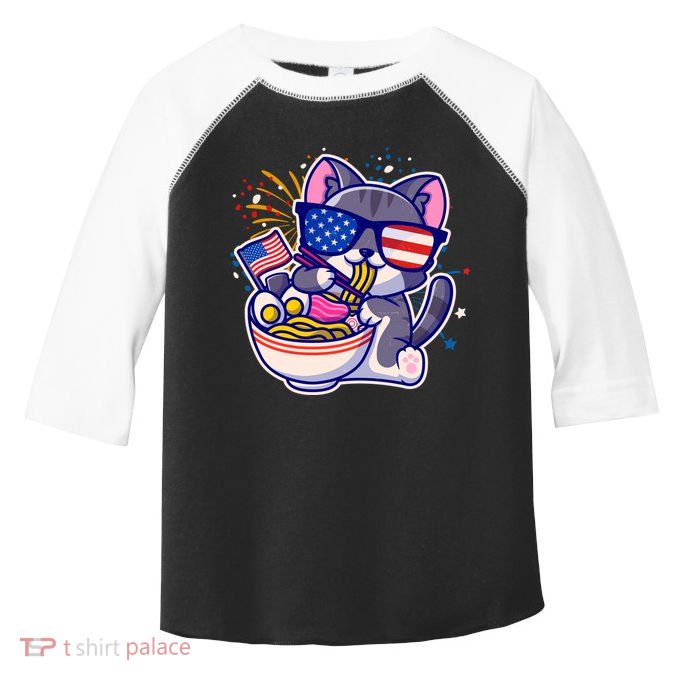 USA Ramen Bowl Kitty America Toddler Fine Jersey T-Shirt