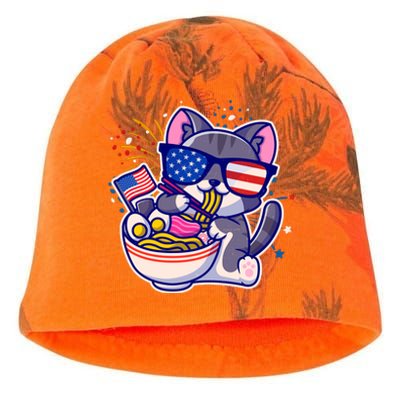 USA Ramen Bowl Kitty America Kati - Camo Knit Beanie